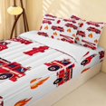 thumbnail image 2 of Erosebridal Fire Truck Zipper Queen Comforter Set with Fitted Sheet and 2 Pillowcases, Firefighter Zipper Bedding Set, White Red, 2 of 7