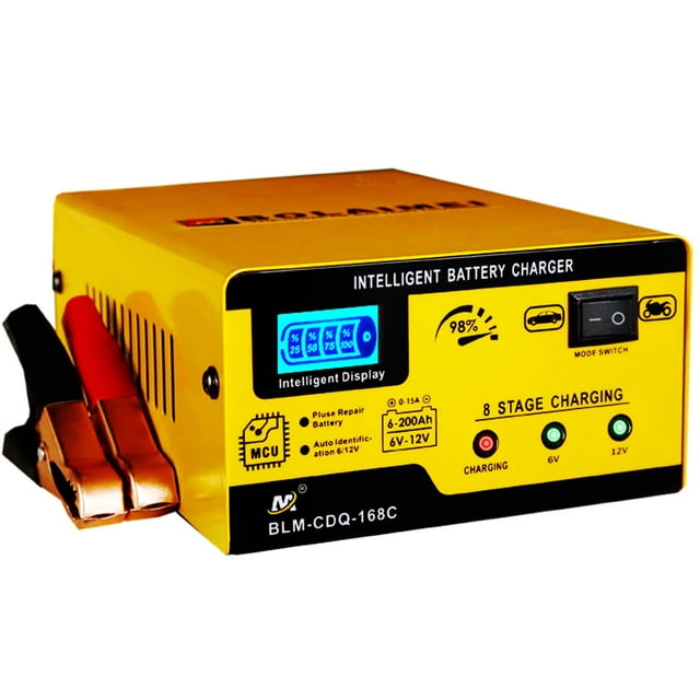 Cargador de batería de coche Huiaipaic 15A 6V/12V Smart Trickle Charger