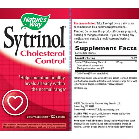 Nature's Way Sytrinol Cholesterol Control Softgels, 120 Ct