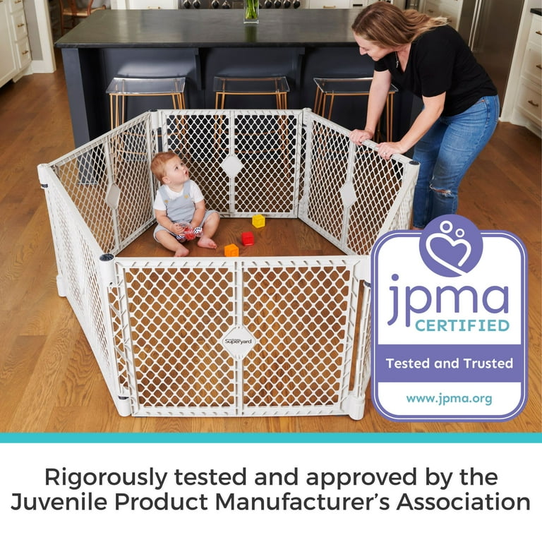 Toddleroo Superyard Baby Play Yard 6-Panel Gate and Wall Mount Kit