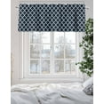 thumbnail image 5 of Moroccan Valances for Windows Navy Blue Geometric Farmhouse Abstract Modern Valance Rod Pocket Light Filtering Short Window Treatments Curtains for Kitchen Bathroom Living Room Bedroom, 42 x 12 Inch, 5 of 7