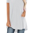 thumbnail image 3 of Gvmfive Women Summer Casual T Shirt Plain Short Sleeve Tunic Tops Loose Blouse, 3 of 5