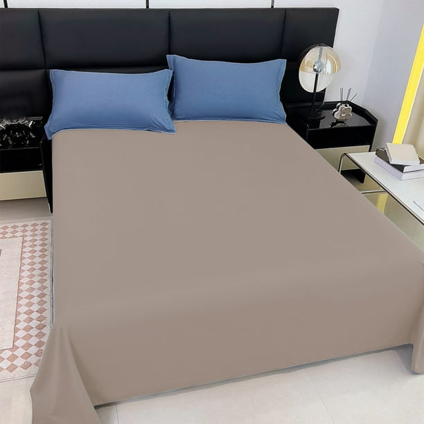 Sábana HWRETIE de una sola pieza para dormitorio,ropa de cama para el hogar,sábana de algodón de color sólido,sábana lisa suave y lavable para dormitorio o hogar
