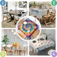 thumbnail image 4 of Rainbow Tie Dye Mandala Pattern Square Tablecloth,Waterproof Square Table Cover,Wipeable Spillproof Washable Table Cover for Home Kitchen Party Decor 42"X42"(107x107cm), 4 of 6