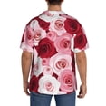 thumbnail image 5 of Disketp Men's Hawaiian Rose Print Shirts Button Down Holiday Beach Shirts-Large, 5 of 7