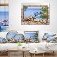 thumbnail image 4 of Designart Framed Effect Boat in Ocean - Seashore Throw Pillow - 16x16, 4 of 5