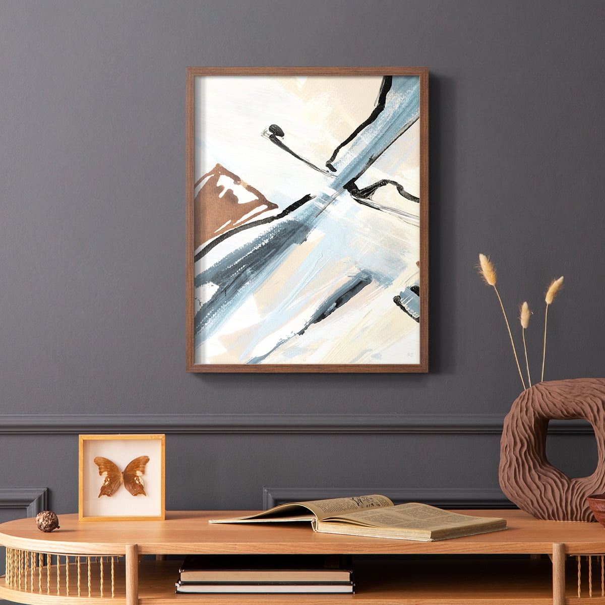Dancing Wind Revisit I Framed Print in Brown Solid Wood Framed Print No Nail Hanging