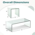 thumbnail image 3 of Costway Tempered Glass Coffee Table Set of 3, Clear Coffee Table & 2 End Tables for Home, 3 of 10