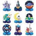 thumbnail image 1 of 9 Pieces Outer Space Themed Honeycomb Centerpiece Outer Space Party Decorations, Birthday Party Table Toppers, 1 of 5