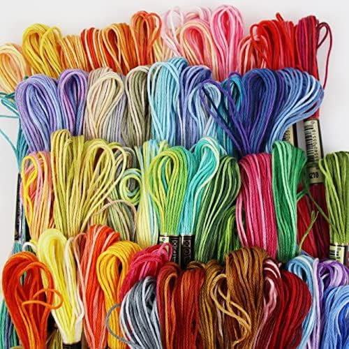 78 skeins of Polycotton Color Variegated 6 Stranded Cross Stitch Threads Embroidery Floss$$Art & Craft