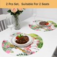 thumbnail image 5 of Summer Pink Flamingos Round 13 Inch Placemats Set of 2, Tropical Floral Leaves Cactus HeatResistant Non Slip Place Mats for Dining Table, Wipeable Braided Kitchen Table Mats for Housewarming, 5 of 9