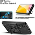 thumbnail image 4 of for Xiaomi Redmi Note 12S 4G Case with Slide Camera Cover for Men, Military Grade Drop Phone Cover Case with Rotate Ring Kickstand for Xiaomi Redmi Note 12S 4G SJ Black, 4 of 16