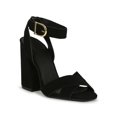 thumbnail image 1 of Qupid Square Toe Criss Cross Ankle Strap Heel 19921, 1 of 4