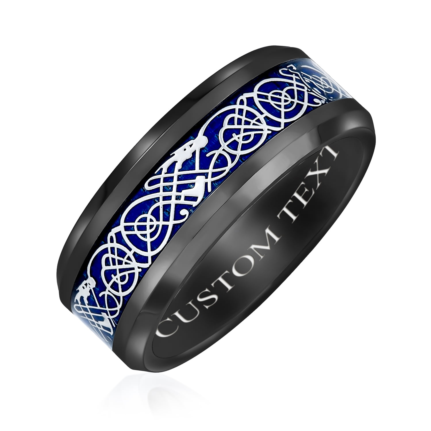 Golden Black Two Tone Celtic Knot Dragon Inlay Couples Titanium Wedding  Band Rings for Men for Women 8MM - Walmart.com