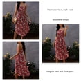 thumbnail image 2 of Vestido De Verano Sin Tirantes, Dobladillo Irregular Floral Midi Vestido Elástico En El Pecho Para Mujeres Y Niñas ANGGREK M rojo, 2 of 6
