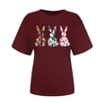 thumbnail image 4 of VBTAPA Easter Teacher T-Shirt for Women Cute Bunny Eggs Graphic Tees Funny Novelty Shirt Holiday Party Blouse Tops Wine S, 4 of 6