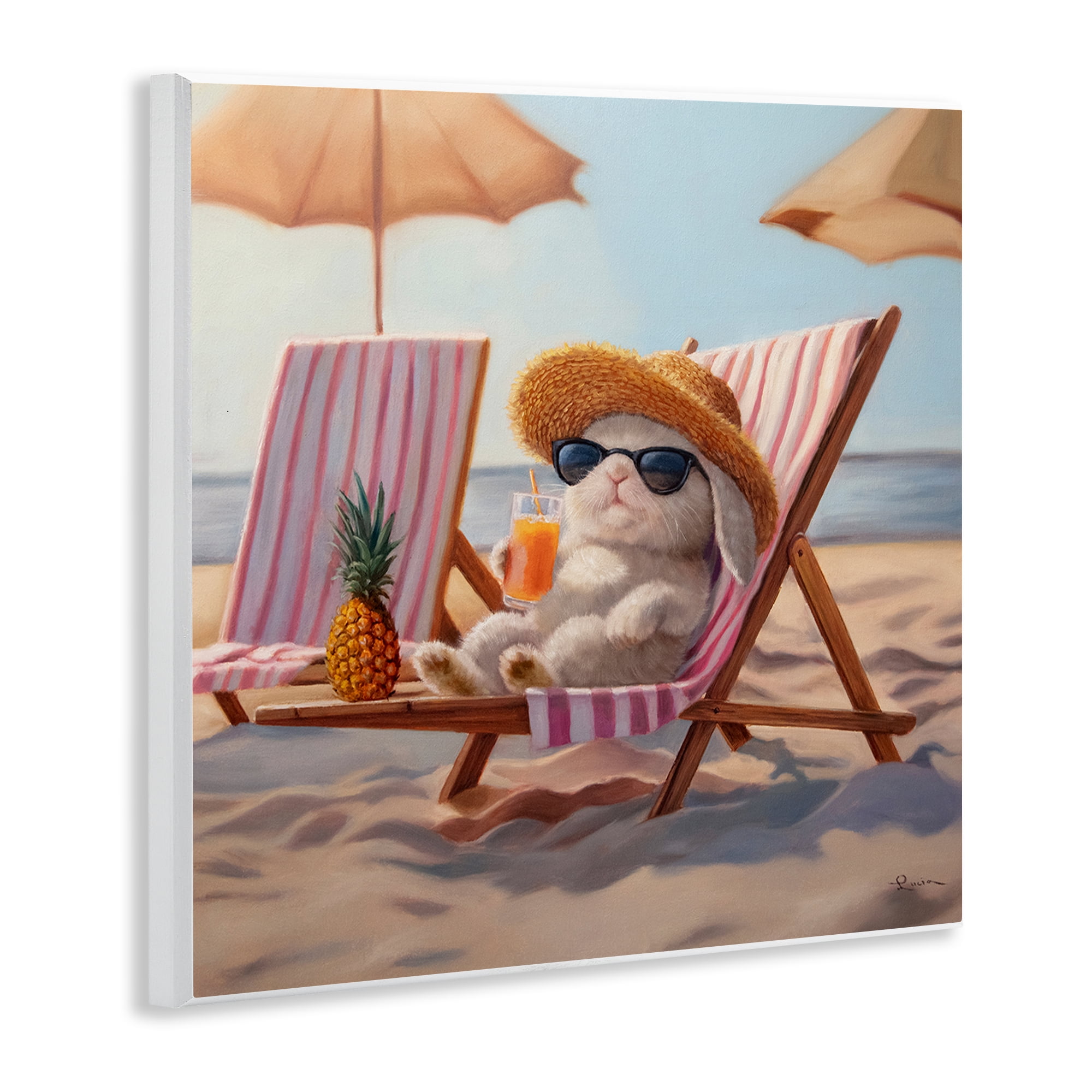 Beach Bun Relaxation Wall Plaque Art, design by Lucia Heffernan
