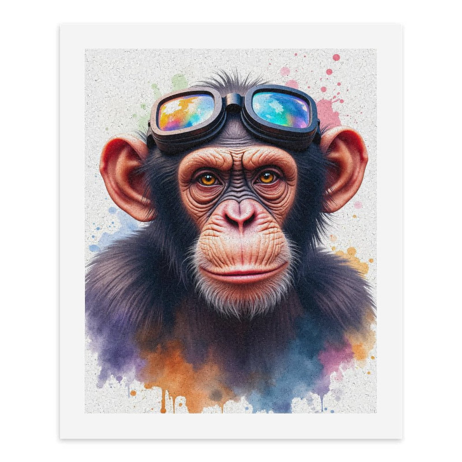 Paint By Numbers Kit for Adults Beginner - DIY Chimp Colorful Goggles Art Canvas Painting Kits for Adults, Frameless Paint By Number for Adults for Home Wall Decor 16x20 Inch