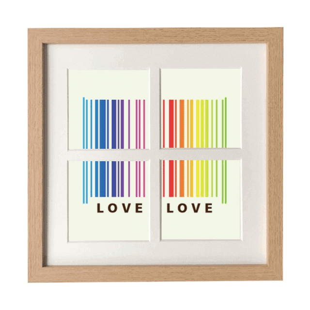 Cadre de Consultation Coloré Arc-en-Ciel pour Mur Ou Table avec 4 Ouvertures pour Photos
