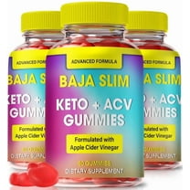 (3 Pack) Baja Slim Keto ACV Gummies, Official BajaSlim Keto Plus ACV Gummy S, Keto ACV Supplement, Premium Apple Cider Vinegar, All Natural Wellness, Gomitas De Keto (180 Gummies)