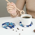 thumbnail image 6 of Balery 4 Pcs Blue And White Butterfliesleather Coasters Set, Drink Table Cup Coasters For Living Room Kitchen Coffee Decor, 6 of 9