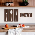 thumbnail image 5 of Wooden Fork Spoon Knife Sign Farmhouse Decor Wall Dining Room Eat Signs Kitchen Emblems Cupboard Art, 5 of 6