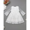 thumbnail image 3 of FYMNSI Baby Christening Dress White Baptism Gowns for Girl Infant Lace Long Sleeve Tulle Outfits 9-12 Months, 3 of 6