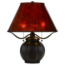 Cal Lighting 60W X 2 Indio Metal/Resin Mica Table Lamp With Pull Chain Switch