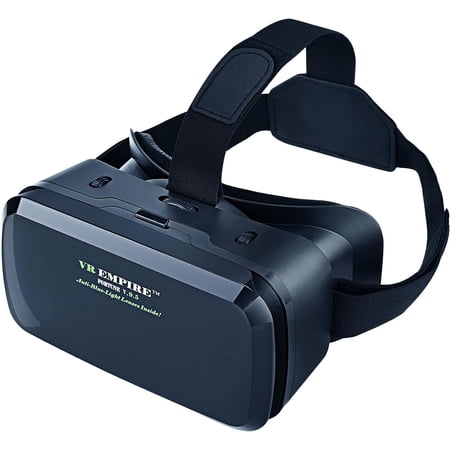 VR Headsets for Phone Cell Phone Virtual Reality headsets 3D Glasses Helmets VR Goggles for TV Movies Video Games Compatible to iOS Android Support 4.7” to 7.3” Mobile Screen with Controller (B95)
