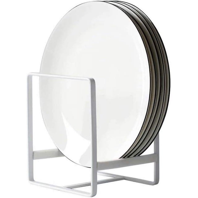 1 pieza estante organizador de platos estantes para platos estante de metal para morir organizador de almacenamiento de vajilla vertical para cocina encimera armario armario campista (blanco