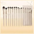 thumbnail image 4 of Professional 15-Piece Soft Bristle Makeup Brush Set - Silver Synthetic Fiber Kit for Foundation, Blending Eye Makeup, Highlighting & Contouring, Essential Tools for Beginners & Artists, 4 of 8