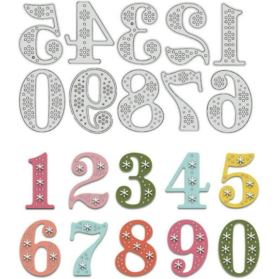 Threading Numbers 0~9 Cutting Dies Stencils Carbon Steel Die Cuts DIY Craft Embossing Template for Card Making Photo Decorative Paper Scrapbooking 0.8mm Thick