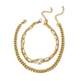 thumbnail image 2 of Up to 65% Off Gold Three-layer Chain Love Pearl Foot Chain,Minority Design Sense Necklace Rings Earring Jewelry on Clearance, 2 of 5