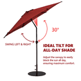 thumbnail image 3 of Abba Patio 6.5'x10' Square Lyon Outdoor Market Patio Umbrella,6 Ribs-Dark Red, 3 of 6