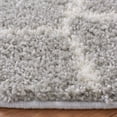 thumbnail image 3 of SAFAVIEH Berber Bentley Geometric Shag Area Rug, Light Gray/Cream, 5'1" x 5'1" Round, 3 of 12
