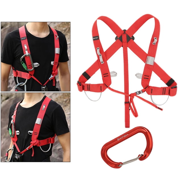 Arnés de escalada Cola Arnés de medio cuerpo Actualización roja con clip