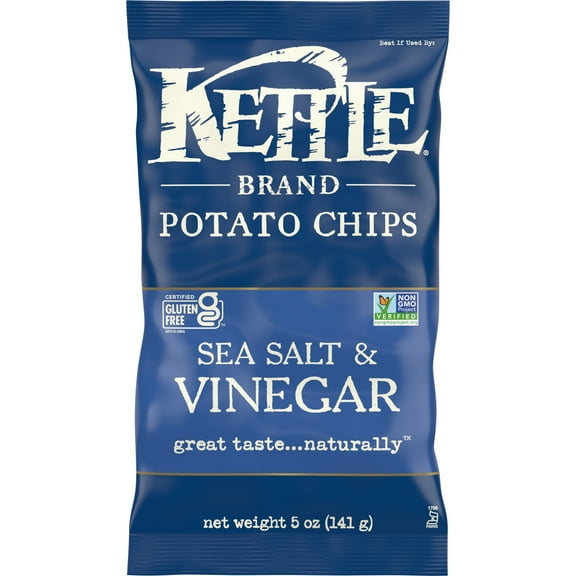 Kettle Brand Potato Chips, Salt & Vinegar Kettle Chips, 5 oz