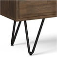 thumbnail image 4 of Rustic Natural Aged Brown Low Bookcase, Dark Brown Solid Wood Storage Cabinet with Drawers, 4 of 10