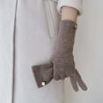 thumbnail image 2 of Wool Gloves, Winter Long Gloves for Women, Touchscreen Wool Knit Glove for Cold Weather,Coffee, 2 of 4