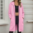 thumbnail image 2 of Towmus Zip up Hoodies for Women Plus Size Sweatshirts Long Coat Fall Winter Outwear with Pockets, 2 of 7