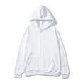 thumbnail image 3 of GrmtClth Mens Zip Up Hoodie Loose Fit Hooded Sweatshirt 2025 Winter Basic Long Sleeve Pullover Lightweight Outerwear with Pockets White XXXL, 3 of 4