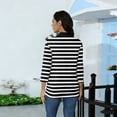 thumbnail image 4 of 3/4 Sleeve T Shirts for Women Mock Neck Womens Blouses Breathable Slim Fit Striped Soft Fabric Womens Summer Tops Casual, 4 of 7