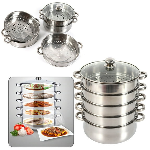 Denest 5 Layers 28cm Pot Steamer Multi-Layer Cookware Pot Cookware Stainless Steel Pot