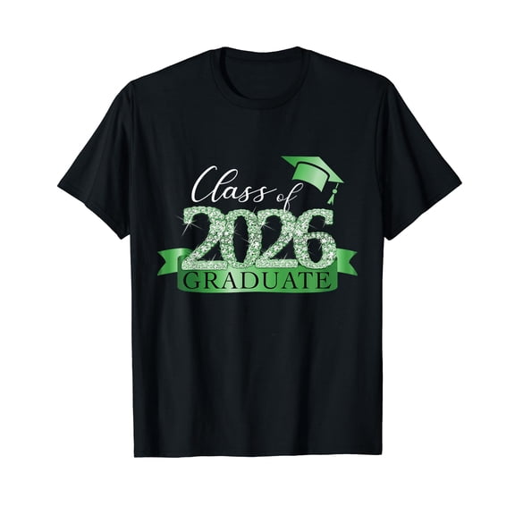 Class Of 2026 Graduate I Senior Year Item Black Green T-Shirt