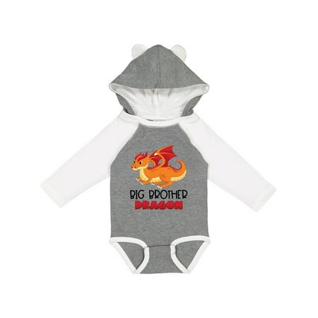 

Inktastic Big Brother Cute Red and Orange Dragon Gift Baby Boy Long Sleeve Bodysuit