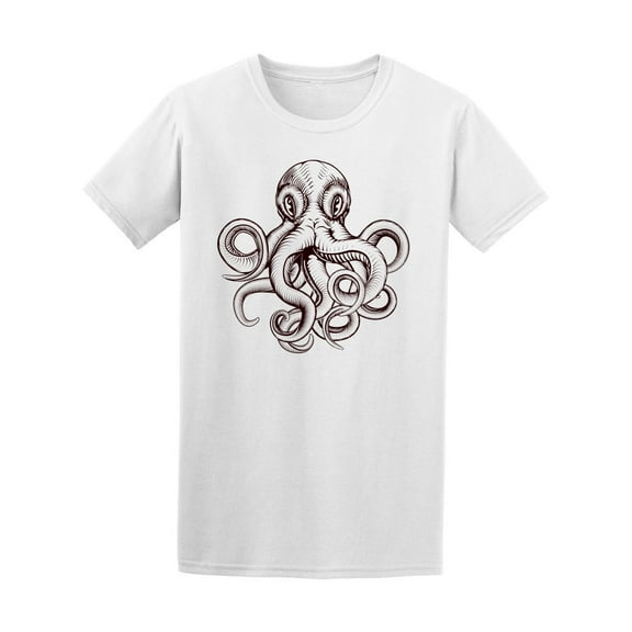 Octopus Drawing T-Shirt Men -Image by Shutterstock, Male x-Large