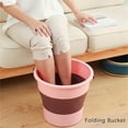thumbnail image 4 of Collapsible Plastic Bucket,Foldable Round Tub with Handle, Folding Portable Fishing Water Pail, Space Saving Outdoor Waterpot for Garden Camping Car Mop Cleaning Beach, 4 of 7