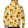 thumbnail image 7 of Naloa Yellow Polka Dot Sunflower Men's Casual Hooded Collar Drawstring Hoodies Pullover Sweatshirts Casual Long Sleeve Shirts-X-Large, 7 of 7