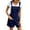 Navy, variant on Clearance! Lisingtool Two Piece Sets for Women Women's Solid Color Double Pocket Cotton and Linen Suspender Jumpsuit Promotion Sale