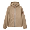 thumbnail image 2 of BXJX Boys Rain Jackets Size 8, Water Resistant Windproof Full Zip Hooded Windbreaker with Pockets Khaki, 2 of 9